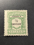 Afi:AO P21 Portoguese ANGOLA 1921 , 1/2 Centavo , fiscal revenue stamp , MNH