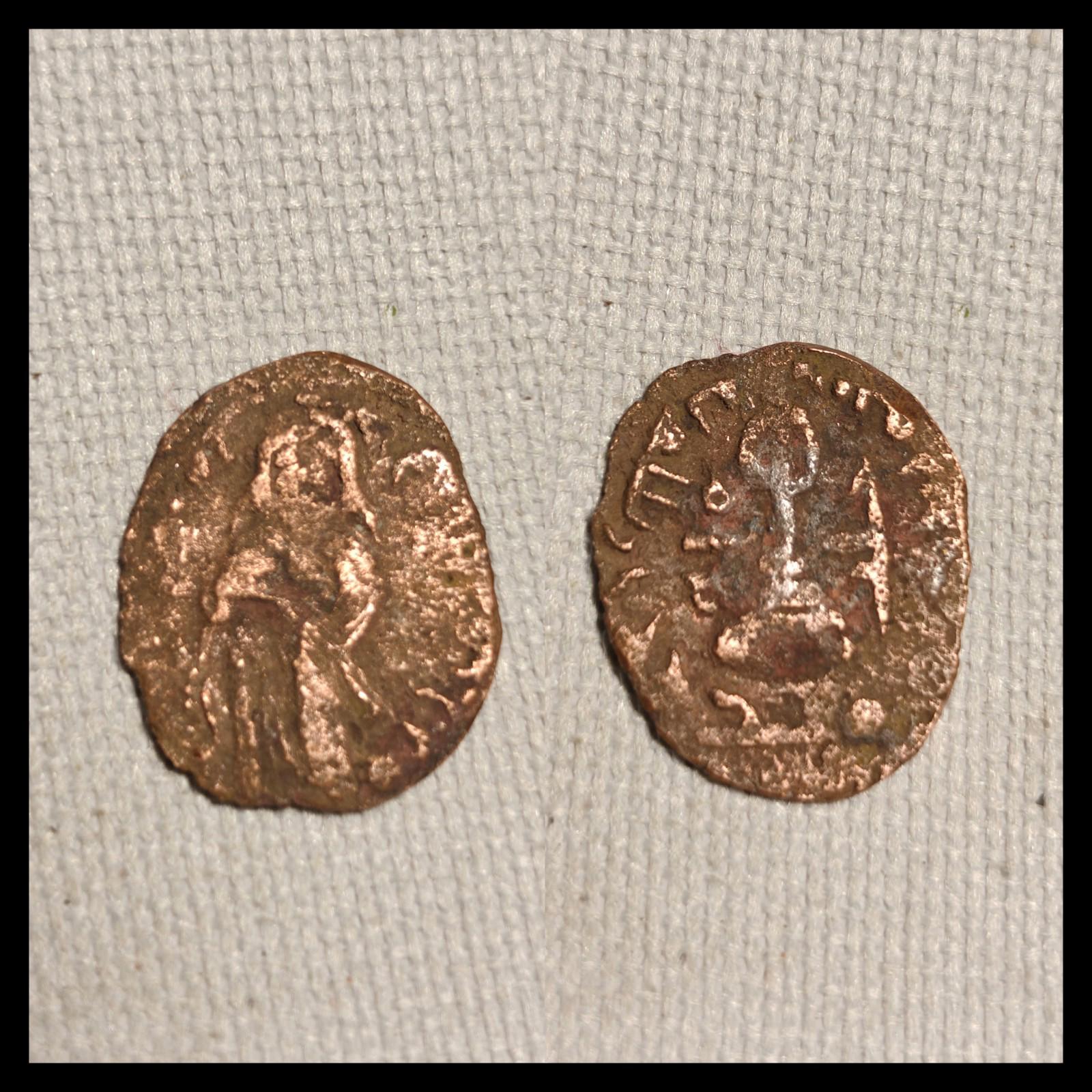 Arab Byzantine Umayyad Mu'awiya Standing Caliphate With KALIMA Islamic Coin&%