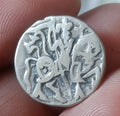#A35#Indian OHINDA DYNASTY Samanta Deva HORSE -BULL SILVER coin BEAUTIFUL GRADE