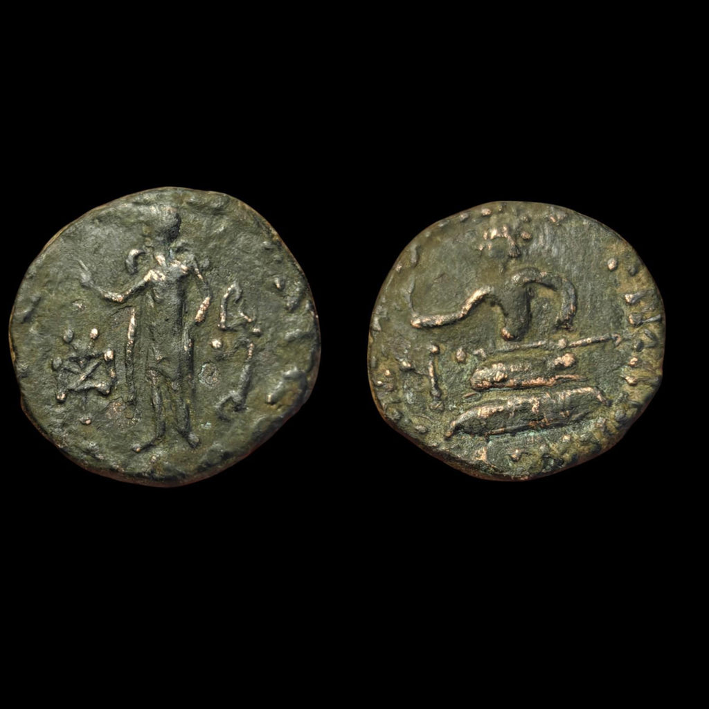 Azes II KUSHAN EMPARE Kujula Kadphises 50-90AD Herakles club Rare Tetradrachm#