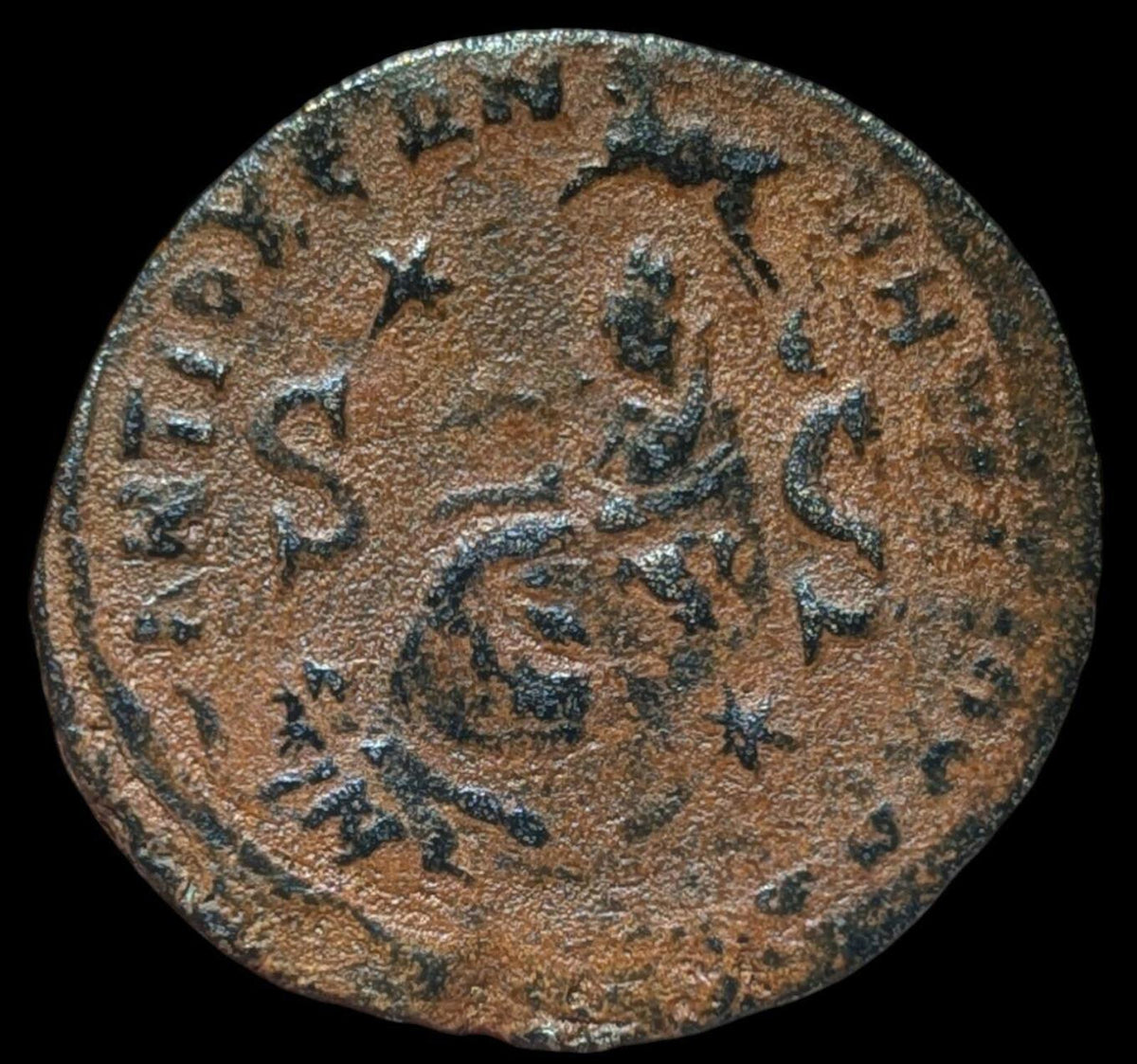 Tétradrachme de bronze d'Élagabal avec Tyche, Empire romain antique, 17 g