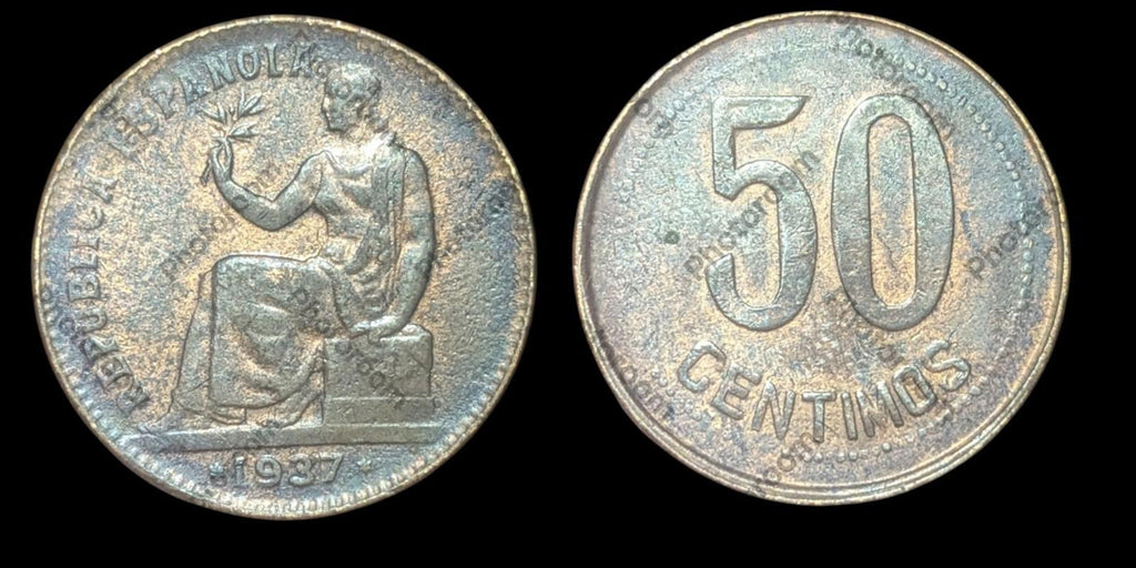 Spain - 50 Centimos 1937 Republican Minting Copper - KM.754 Cal.3 Schön.20