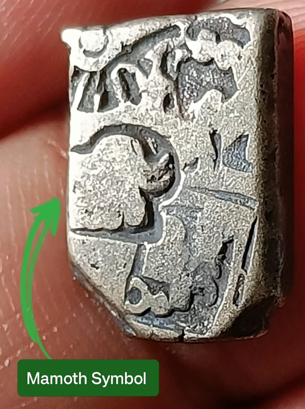 #H38#-ANCIENT India Magadh Janapada Mammoth Symbol Punch Mark silver Coin 400BC