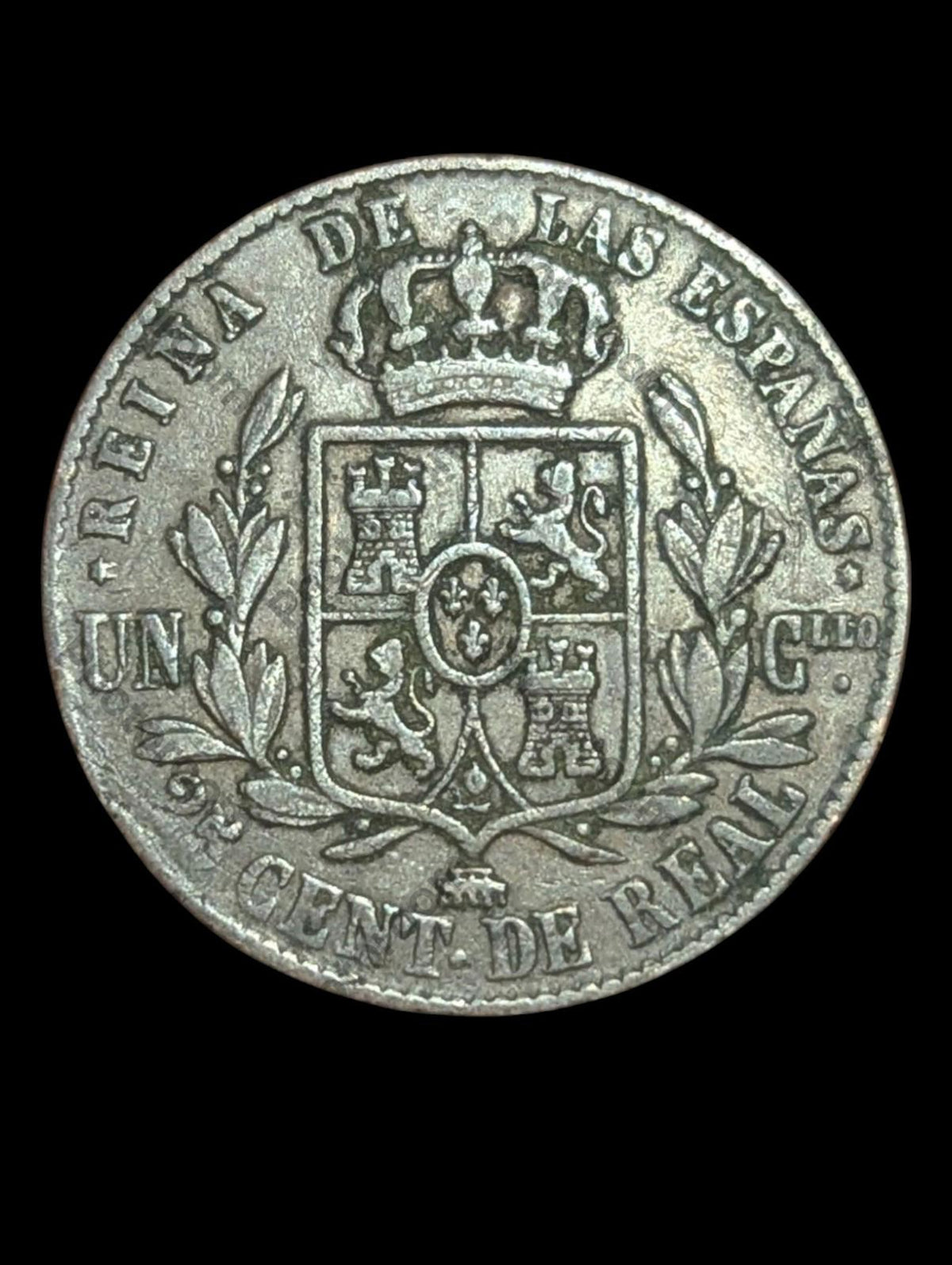 Spain Decimal Coinage 25 Centimos 1859 Isabella II - KM#615.2  🇪🇸