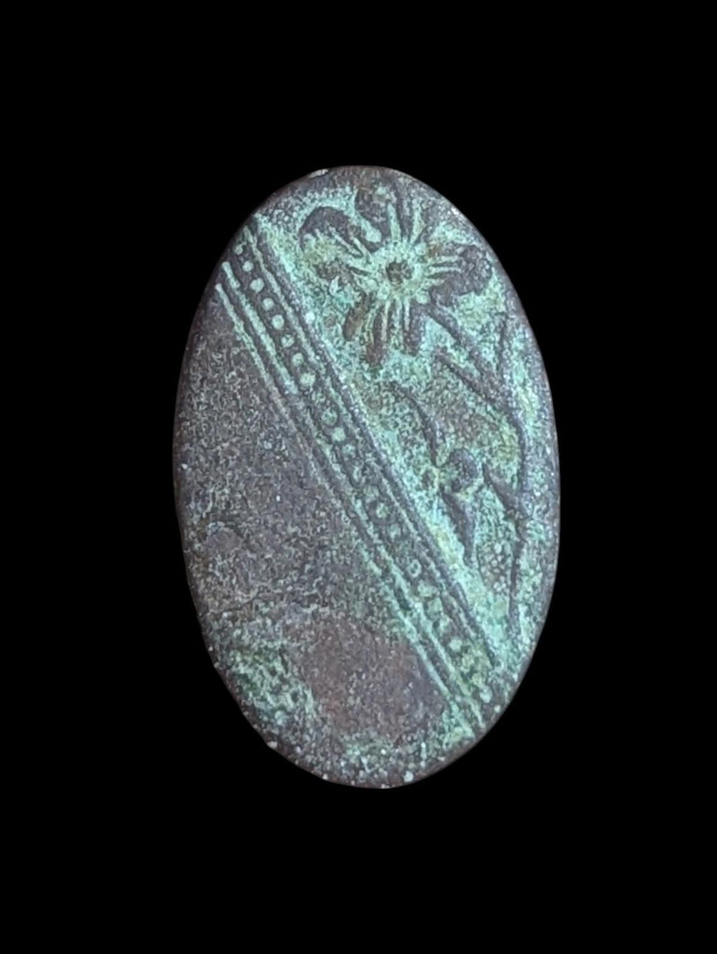 16th / 17th Century Spanish Military Button:  Floral Vintage