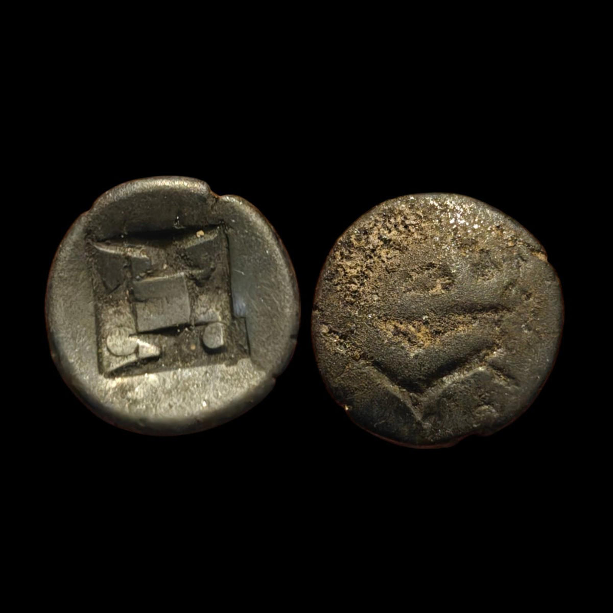 Majapahit Java Argent 1 Masse Pièce Indonésie Ancienne (IXe-XIVe siècles) Sumatra & Malaisie
