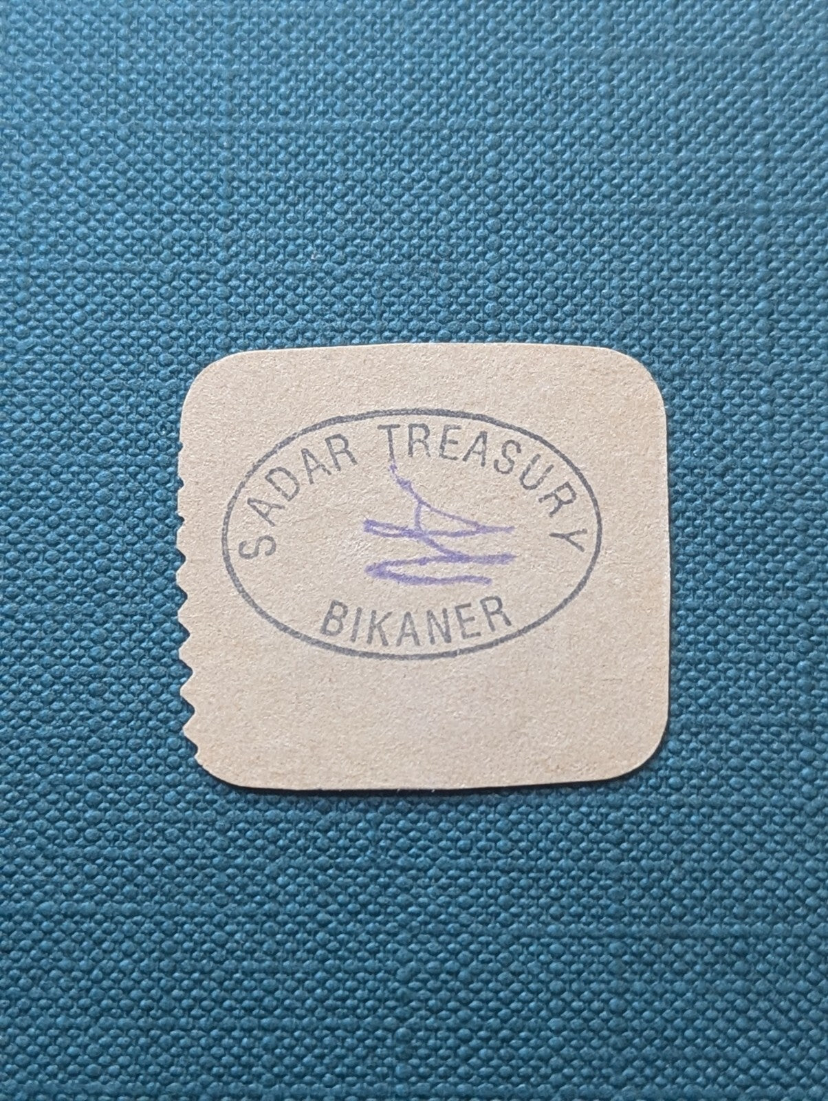 RARE INDIA GOVERNMENT OF BIKANER STATE 2 ANNAS CASH COUPON WWII Emergency WII