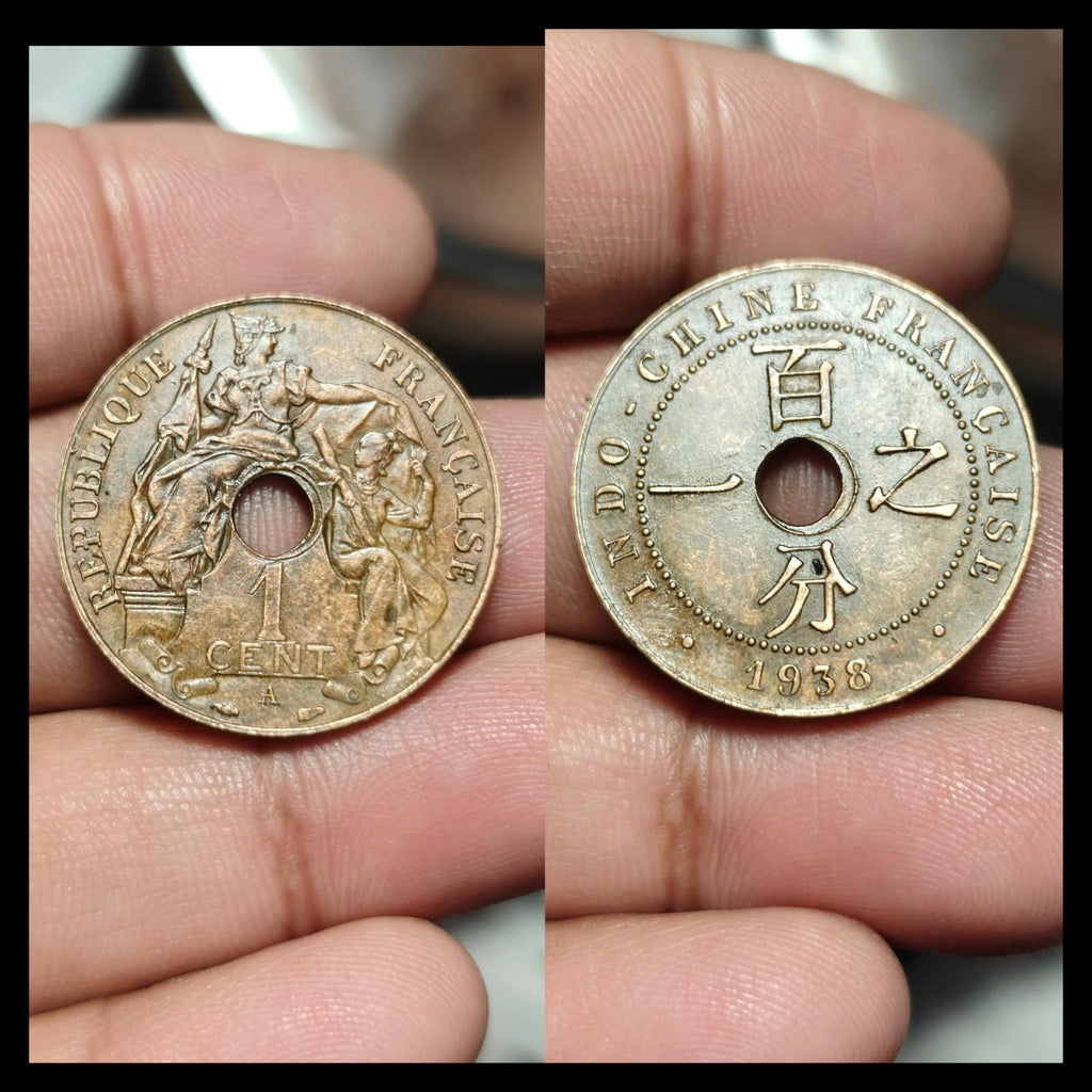 1938-A Indochine française 1 Cent Lot#C5669 Haute qualité ! Magnifique !