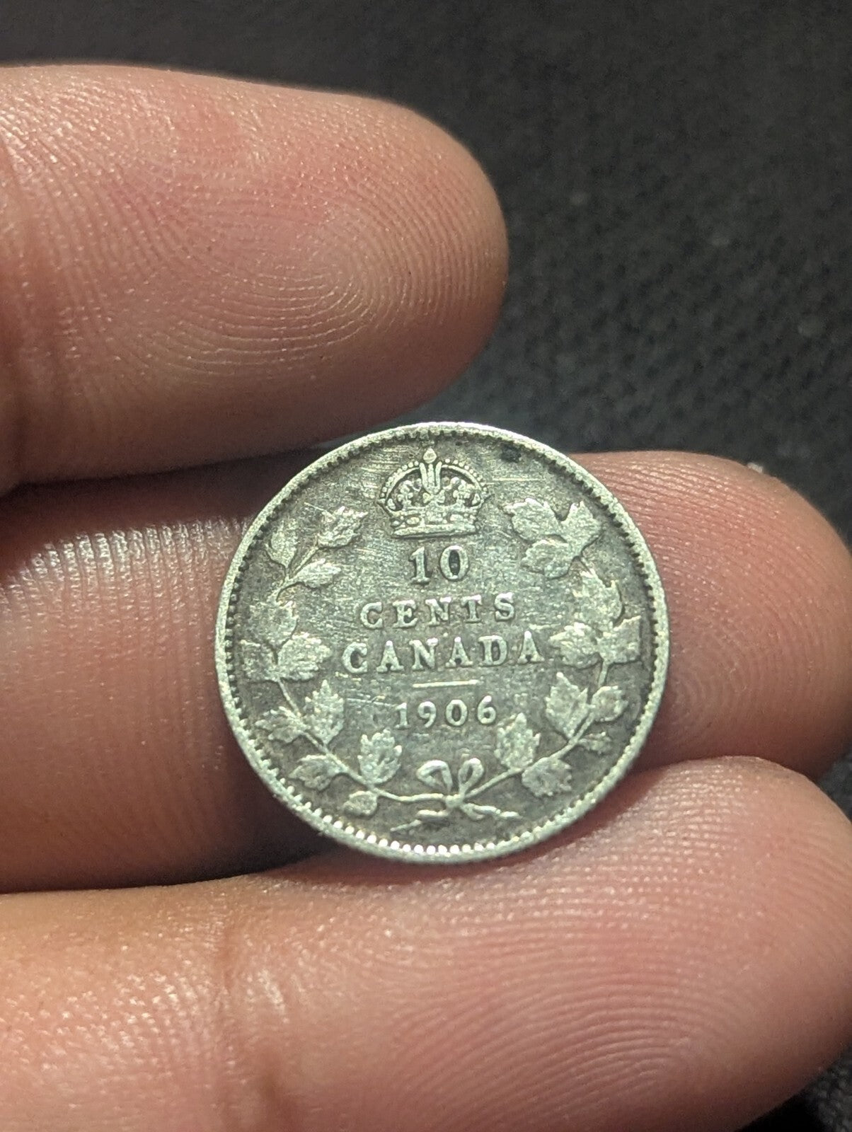 1906 Canada Argent 10 Cents Rare