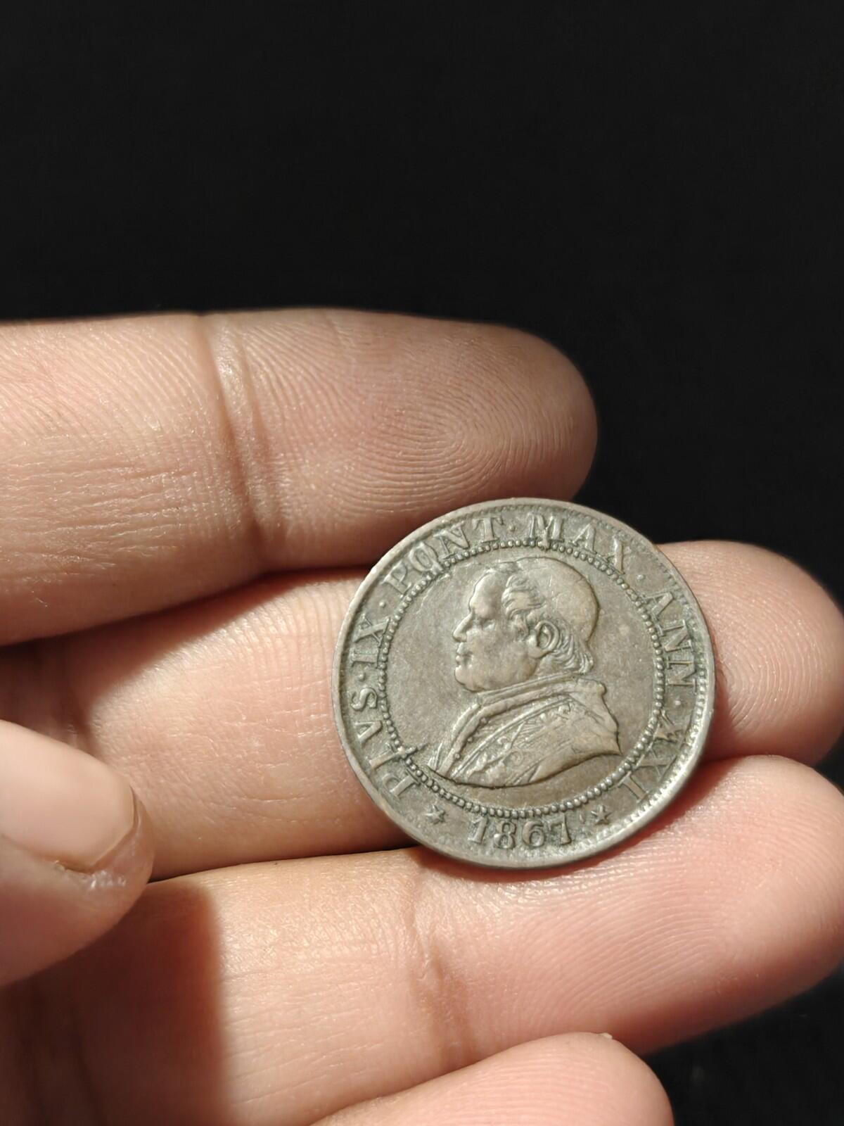 1867 R 1/2 Soldo (2 1/2 Cent) États Pontificaux, Italie