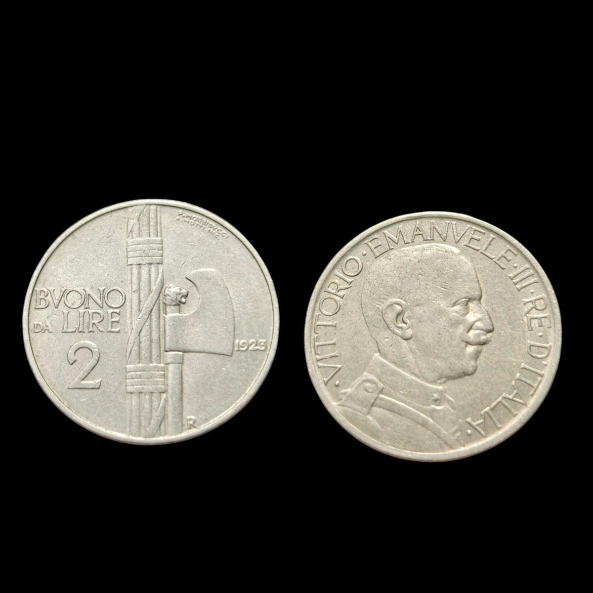 1923 Italy One 1 Lira Seated Female Left Nickel World Coin Scarce Coin