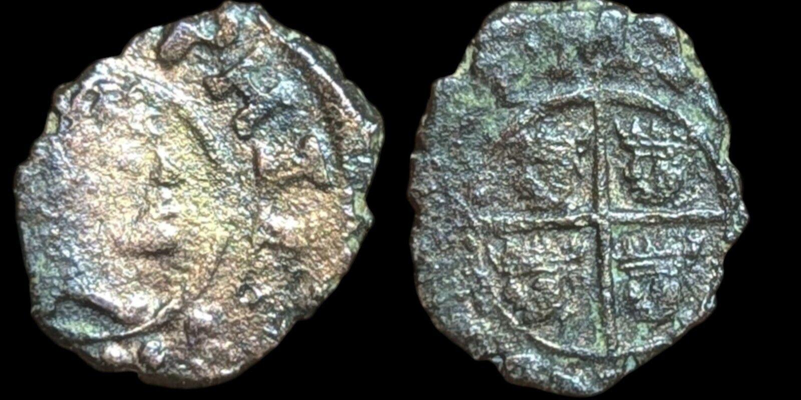 Royaume d'Aragon 1710-1719 Monnaie Roi Philippe IV Denier Petite Espagne Rare