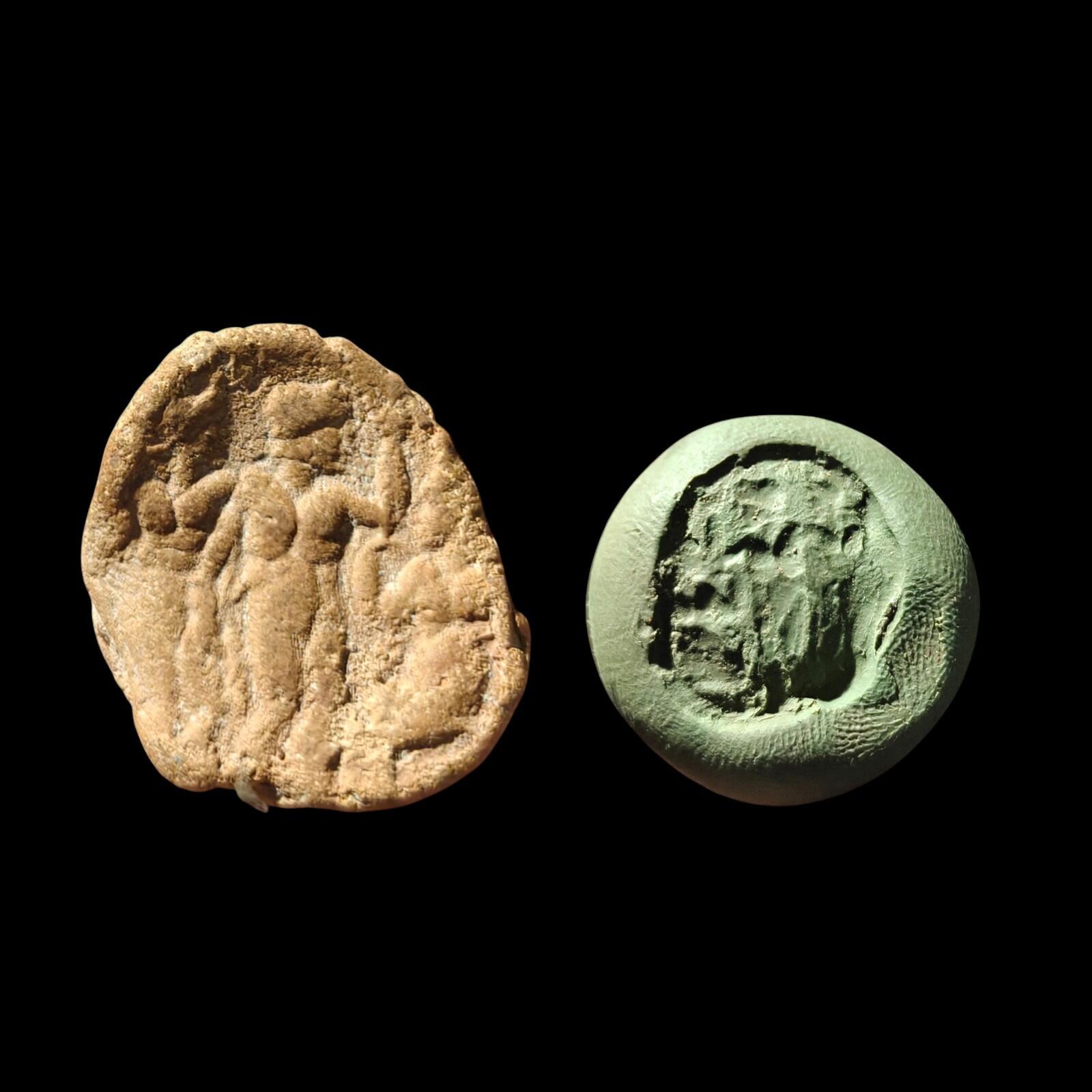 Ancient Greek Roman Circa 1st-3rd centuries AD. Terracotta Clay Bullae Tessera