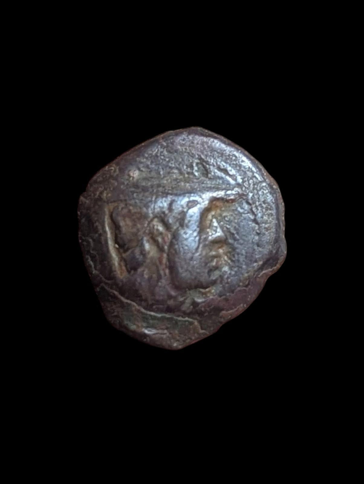 Ancien:Royaume Bactrien Diodote II Theos. 235-225 av. J.-C. AE 1/2 Chalkon Rare.