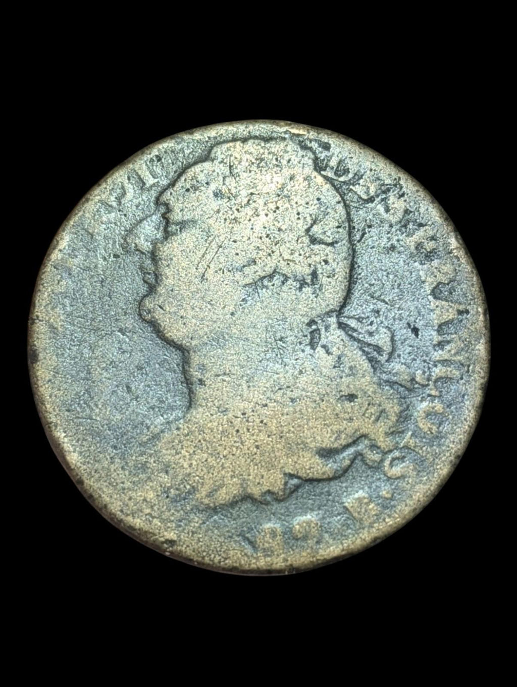 Frankreich, Louis XVI, 2 sols François, 1793 / AN 5, Rouen, SGE+, Mét