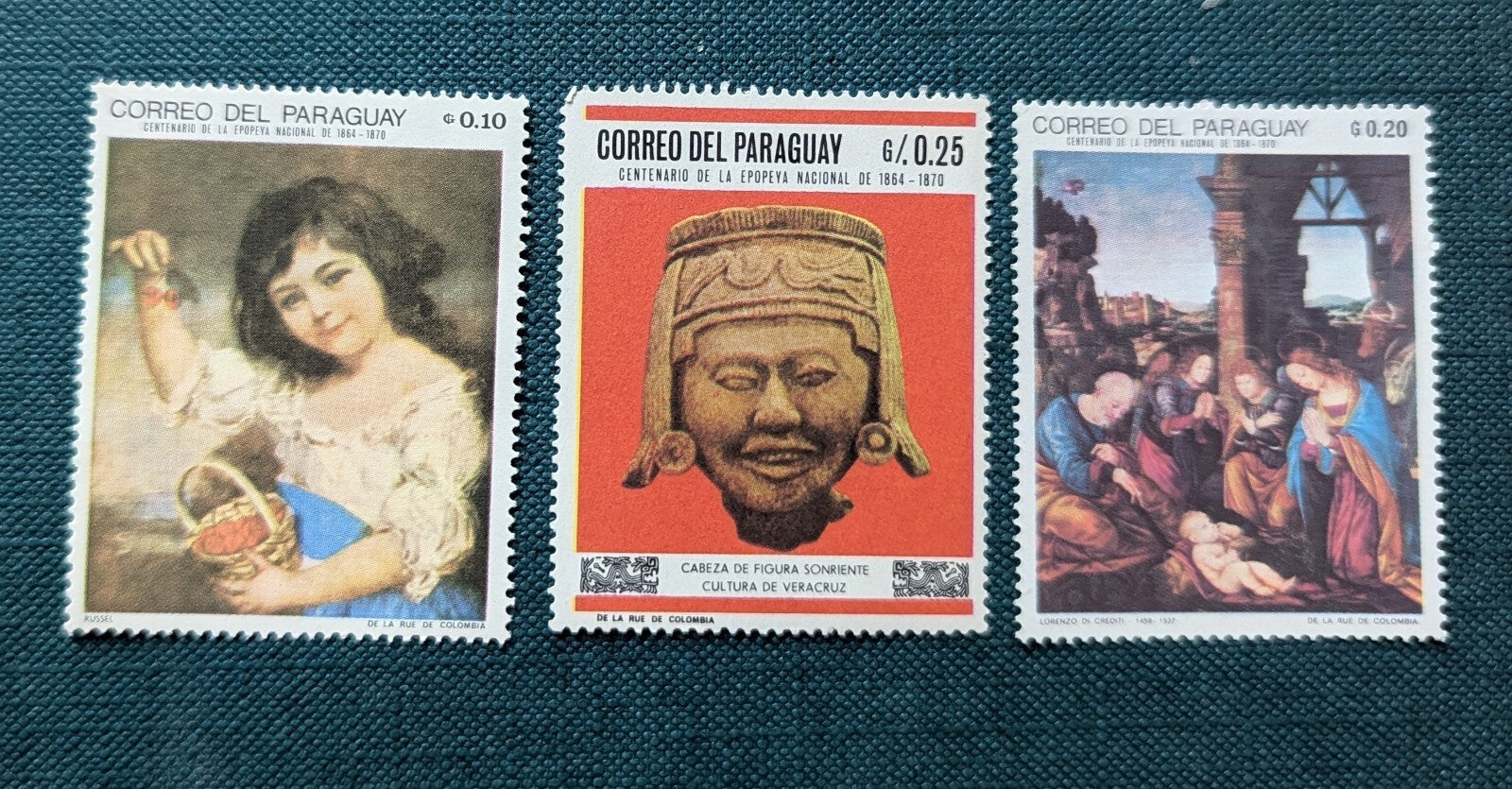 Paraguay Native American's Art Sculptures stamp 1970 Set Of 3
