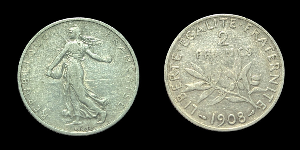 1908年法国2法郎KM# 845.1流通硬币