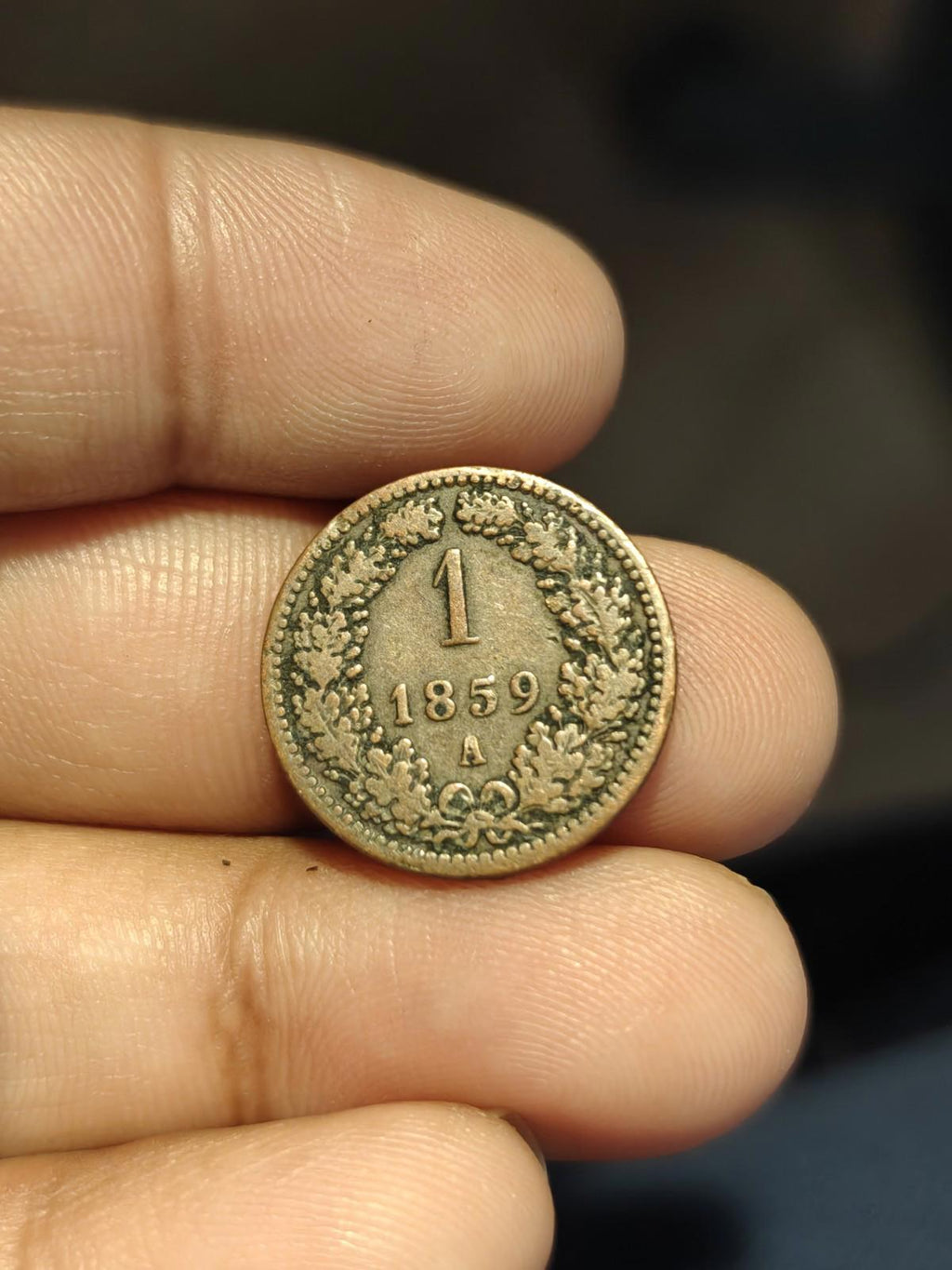 AUSTRIA 1 KREUZER 1859 A KM#2186 Franz Joseph I.