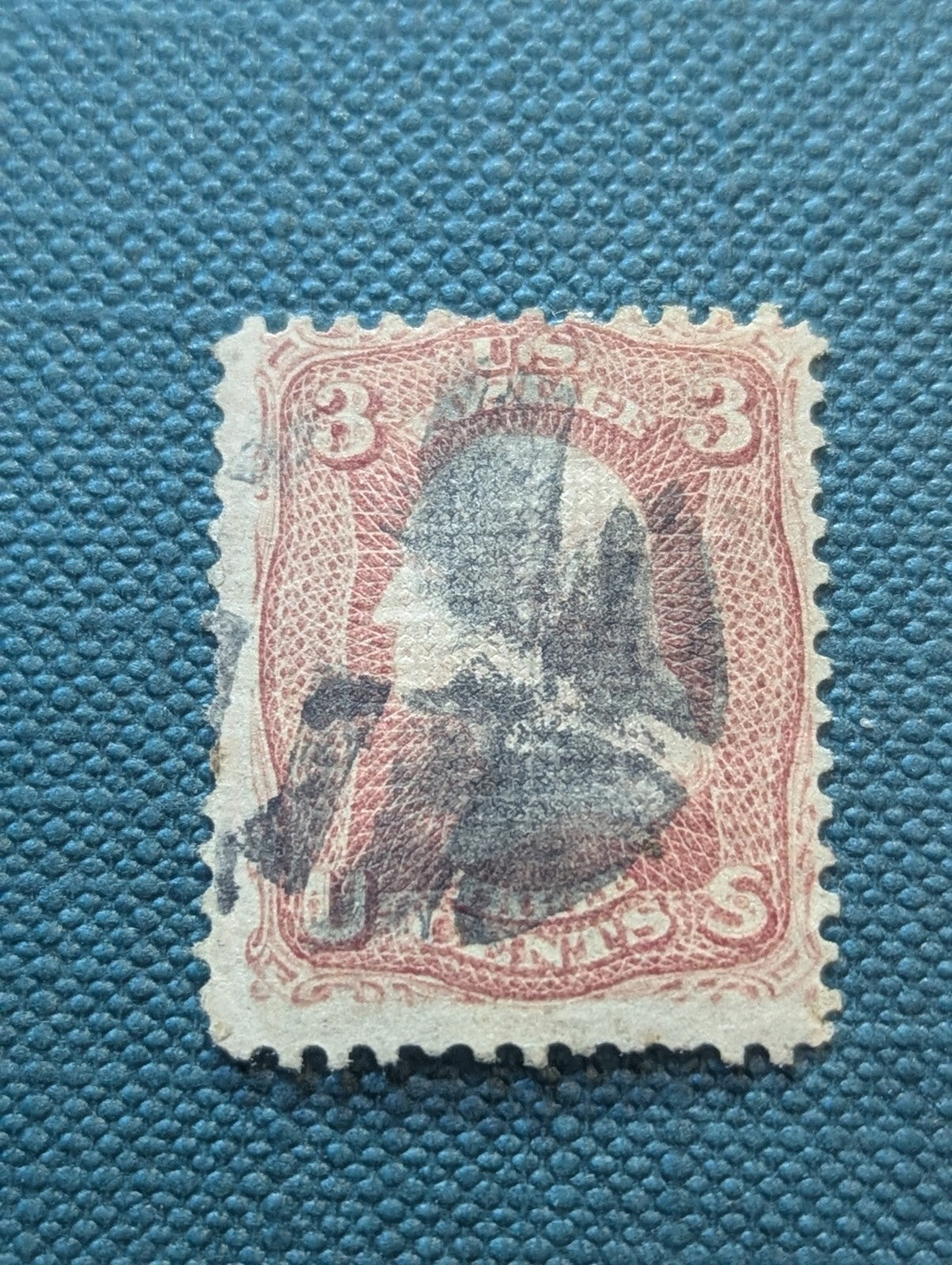 USA 1867 Washington 3¢ Rose "E" Grill Scott #88 VFU