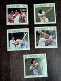St Vincent 1988 Cricket Players in Action Set MNH  5 Stamps SC# 1108-1115