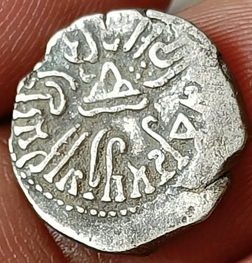 #AB48#India SILVER coin of Rudra sena Western Kshatrapas.Indo-Scythian rulers