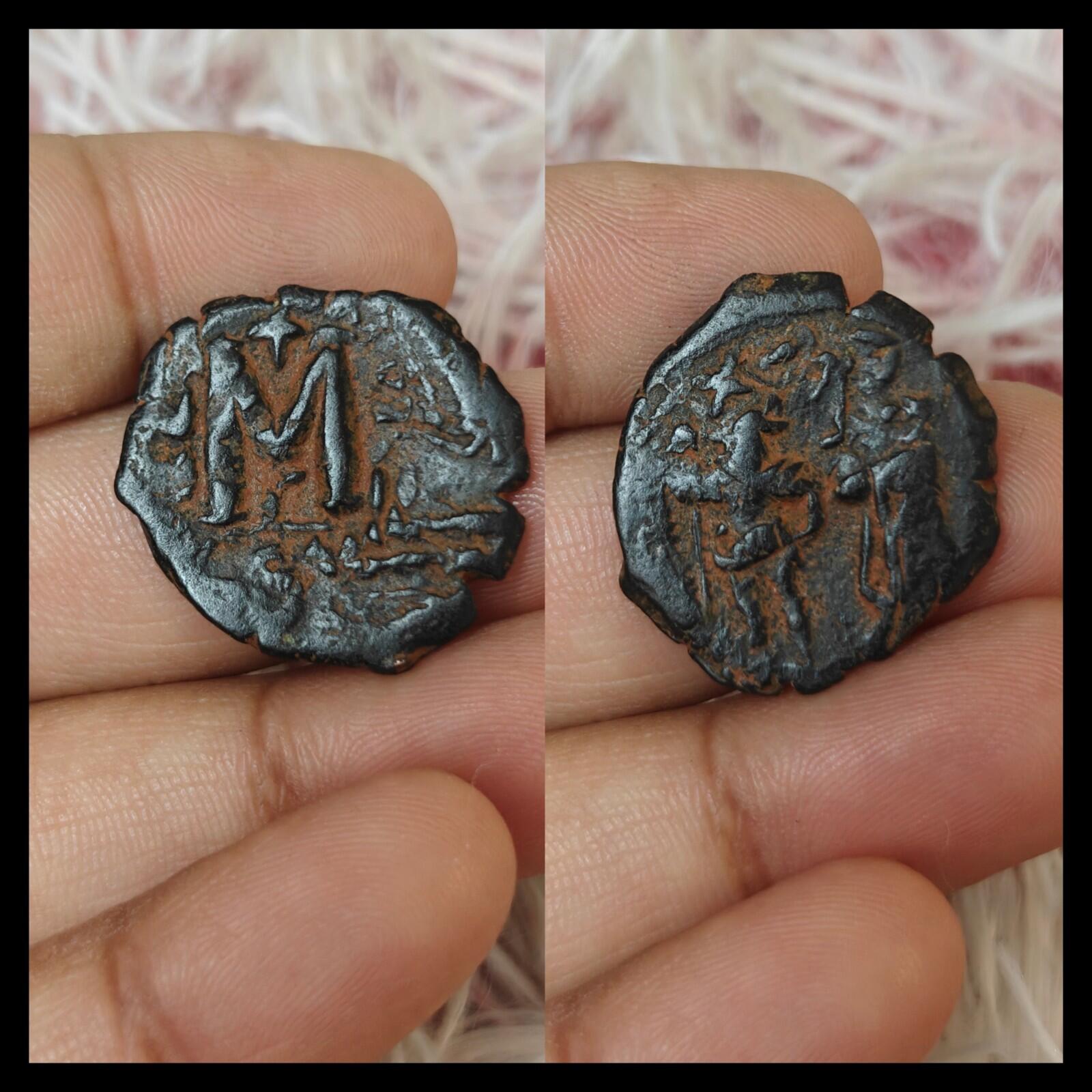 伊斯兰阿拉伯拜占庭时期倭马亚王朝铜币，双立哈里发，公元685-690年！