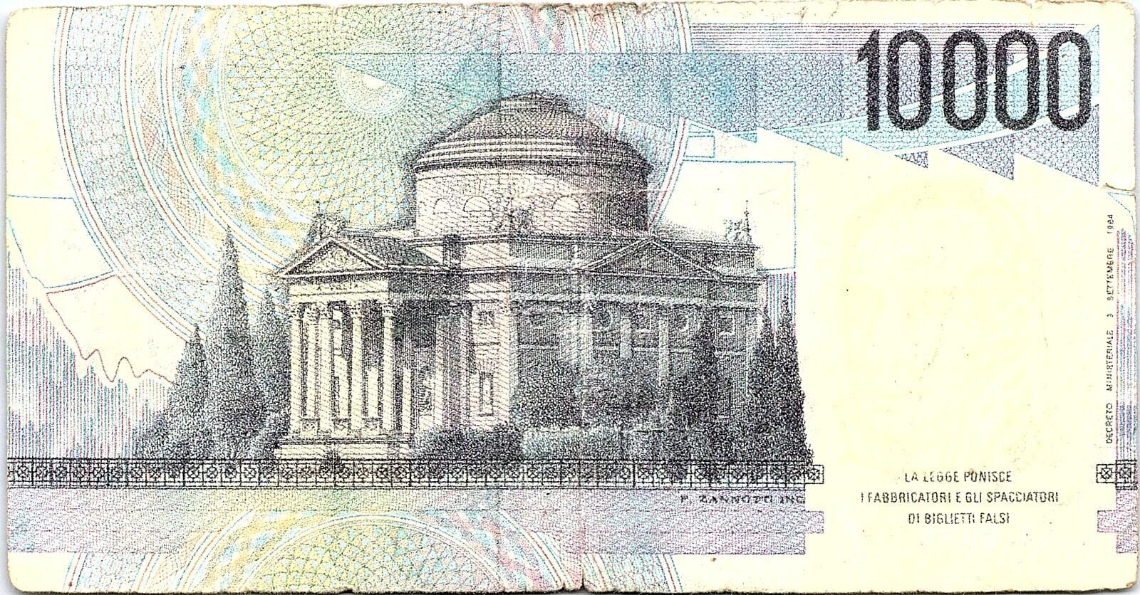 10000 lire Italy 1984 Better Grade