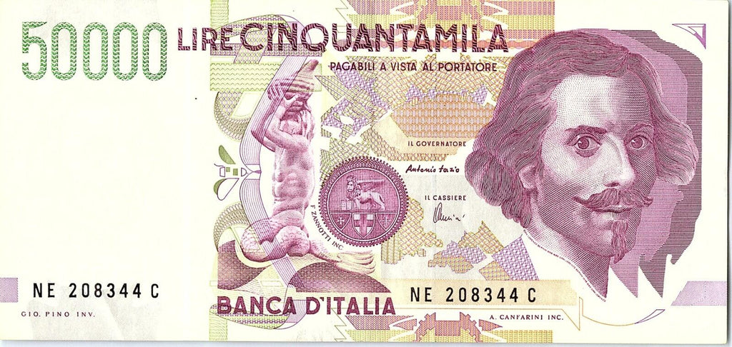 Italy banknotes 50000 (50.000) Lire 1992. G.L.Bernini