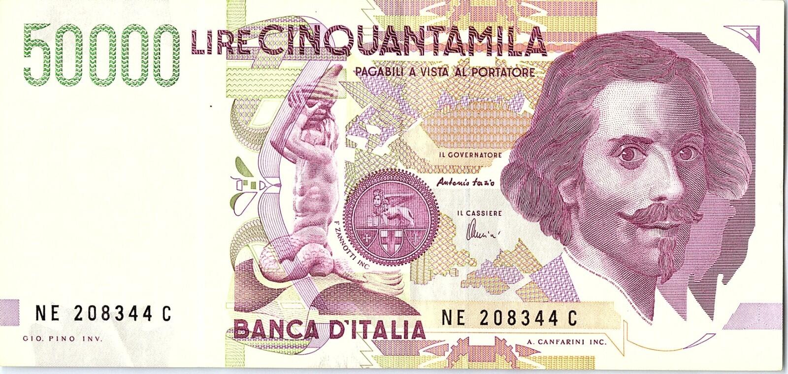 Italy banknotes 50000 (50.000) Lire 1992. G.L.Bernini