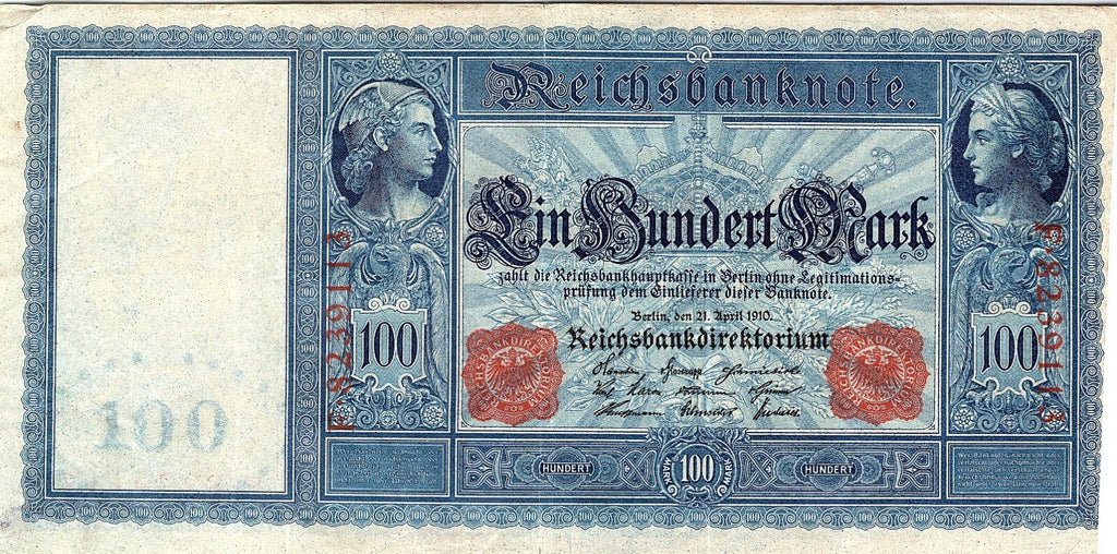 Germany, 1908, 100 Mark, Banknote, Wilhelm II, collectible Item Better Grade