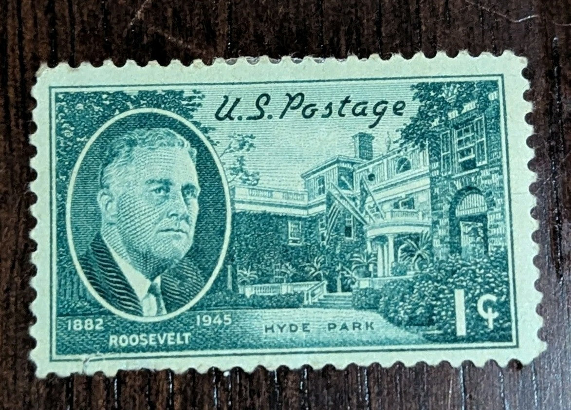 1945 Roosevelt and Hyde Park Single 1c Postage Stamp - MNH, OG - Sc# 930