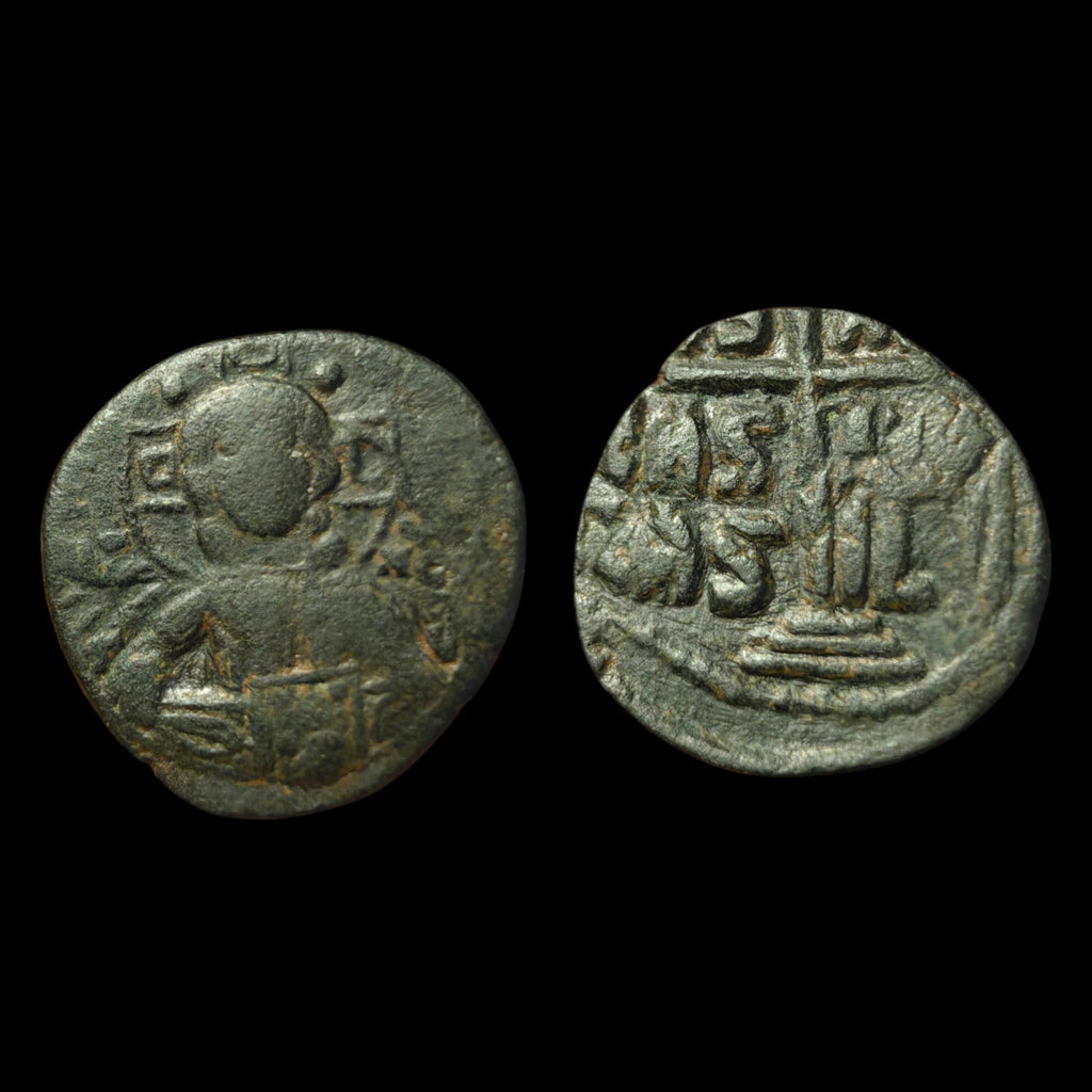 Coin of the Holy Land  Byzantine Romanus III Image of Christ Follis, ca 1028 AD&