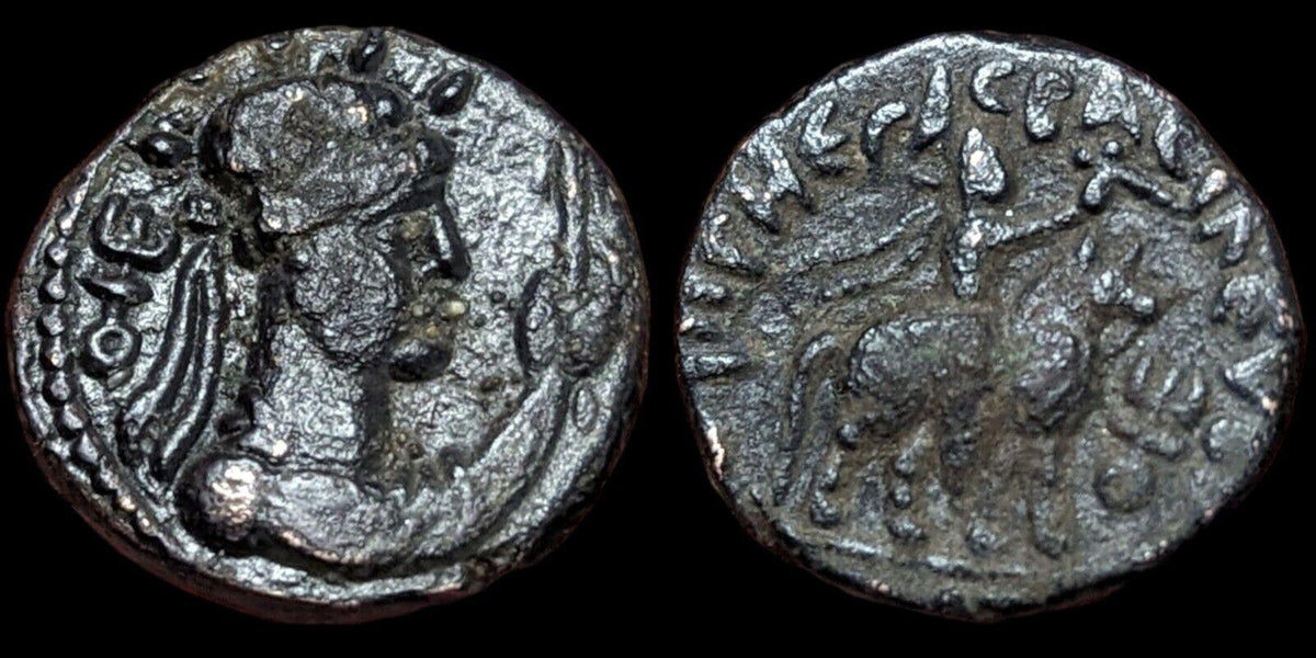INDIA Ancient  Kushan Empire, King  Soter megus horse Rider coper coin 8 gm Rare