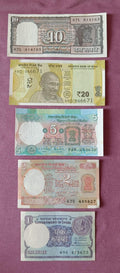 🇮🇳 India🇮🇳 Old different 20-10-5-2-1 Rupees 5 Notes-Uncirculated-Crispy