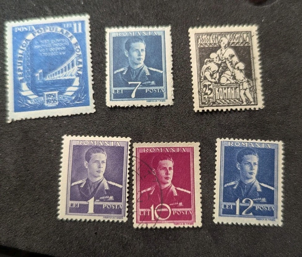 Romania 1951 Posta Populara Planul Cincinal & 1940s King Michael Stamp Selection