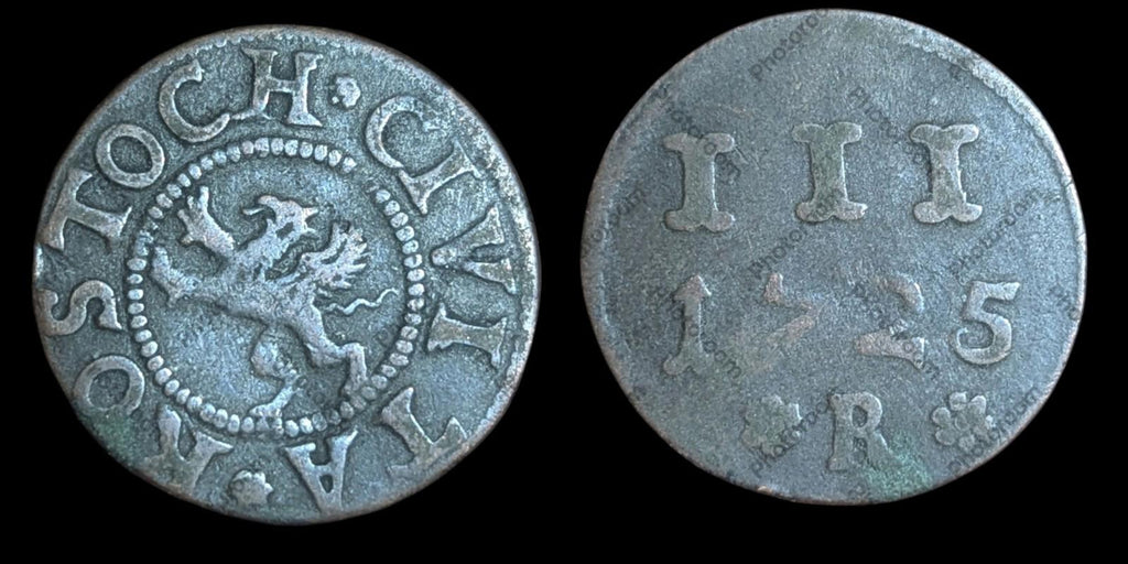 Allemagne États allemands Ville de Rostock 1725 Pièce de 3 Pfennig