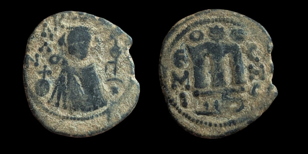 Arab Byzantine Umayyad Caliph. Mu'awiya Hims Emessa in Sorya Islamic Coin