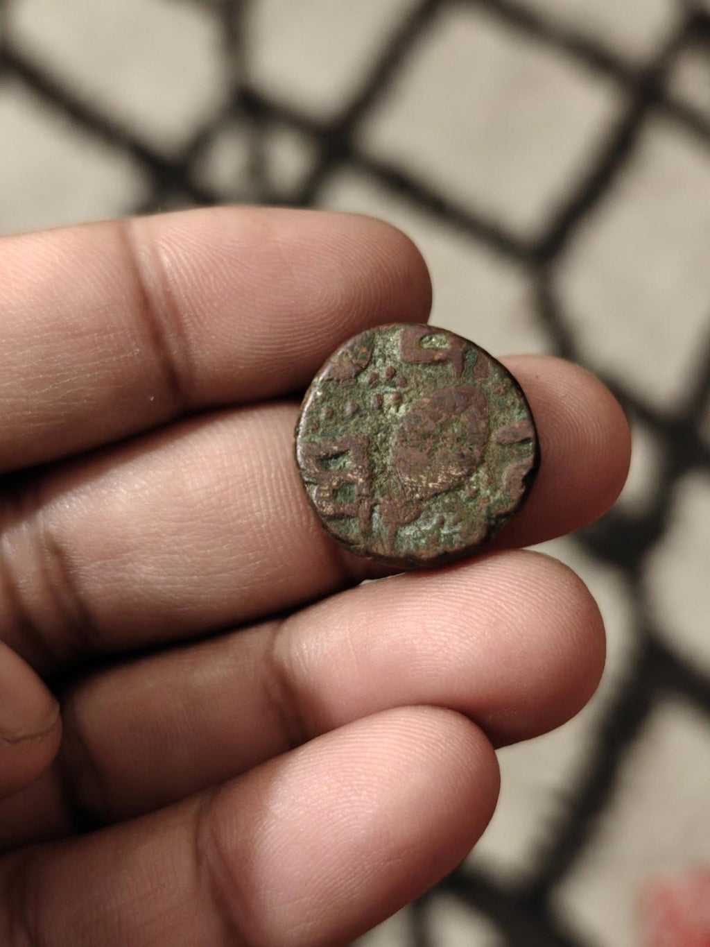 India-Sikh Empire Copper paisa 11gm Top grade TRISHUL SYMBOL Nice Patina**