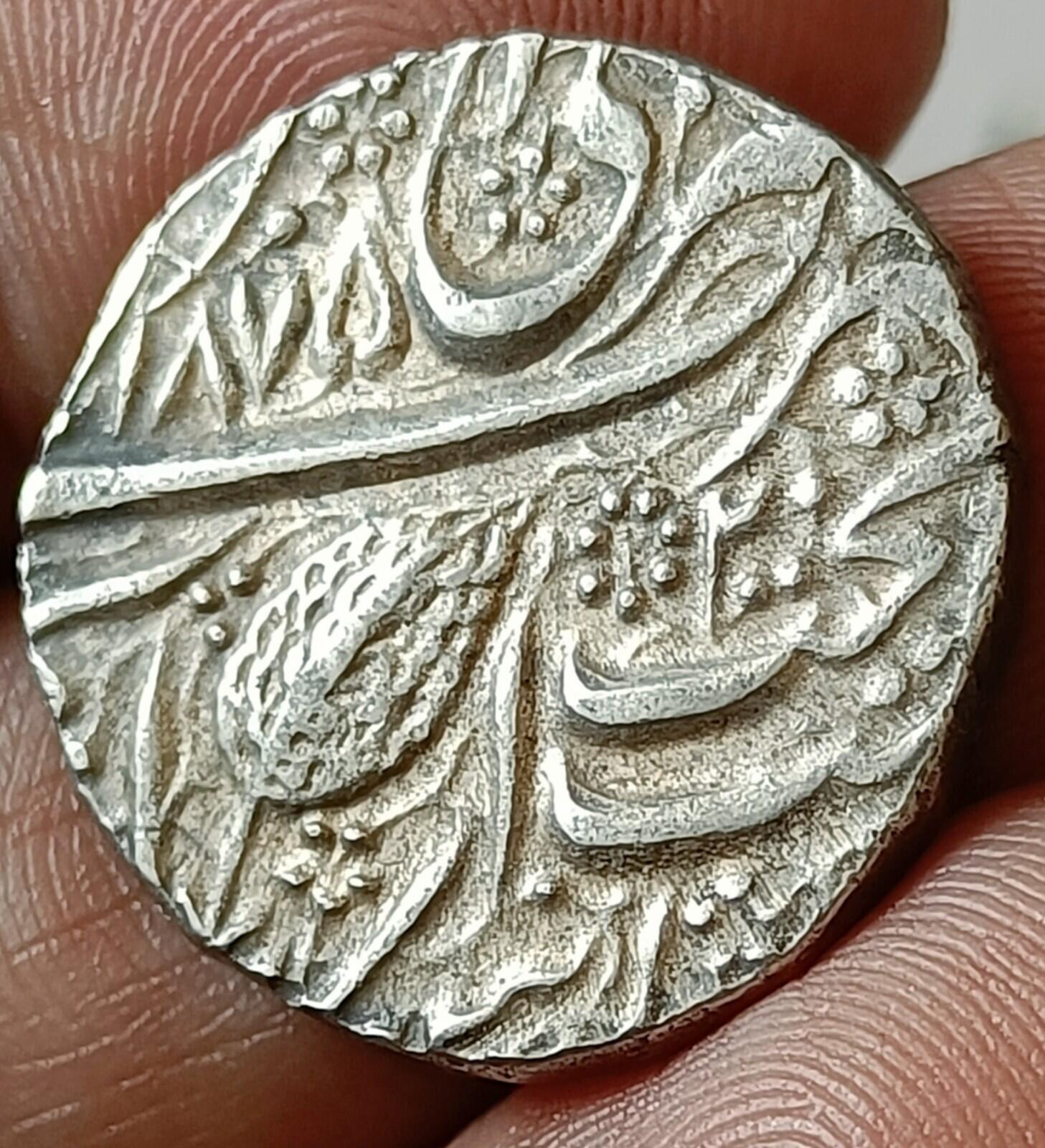 #KN-34#India-Sikh Empire silver Rupee of Maharaja Ranjit Singh 1875 VS Top grade