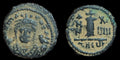 Byzantine Half Follis 593-4 Antioch Coin, Maurice Tiberius, Bronze Thessalonica