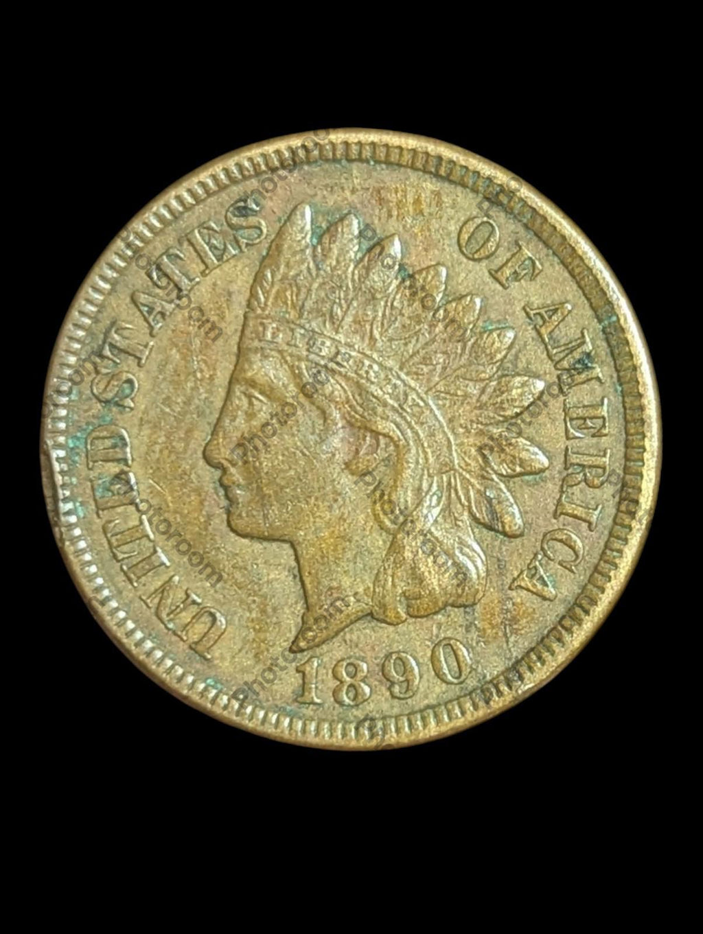 1890 Indian Head Cent - Wow Grade OBVERSE CRACKING, See Pictures
