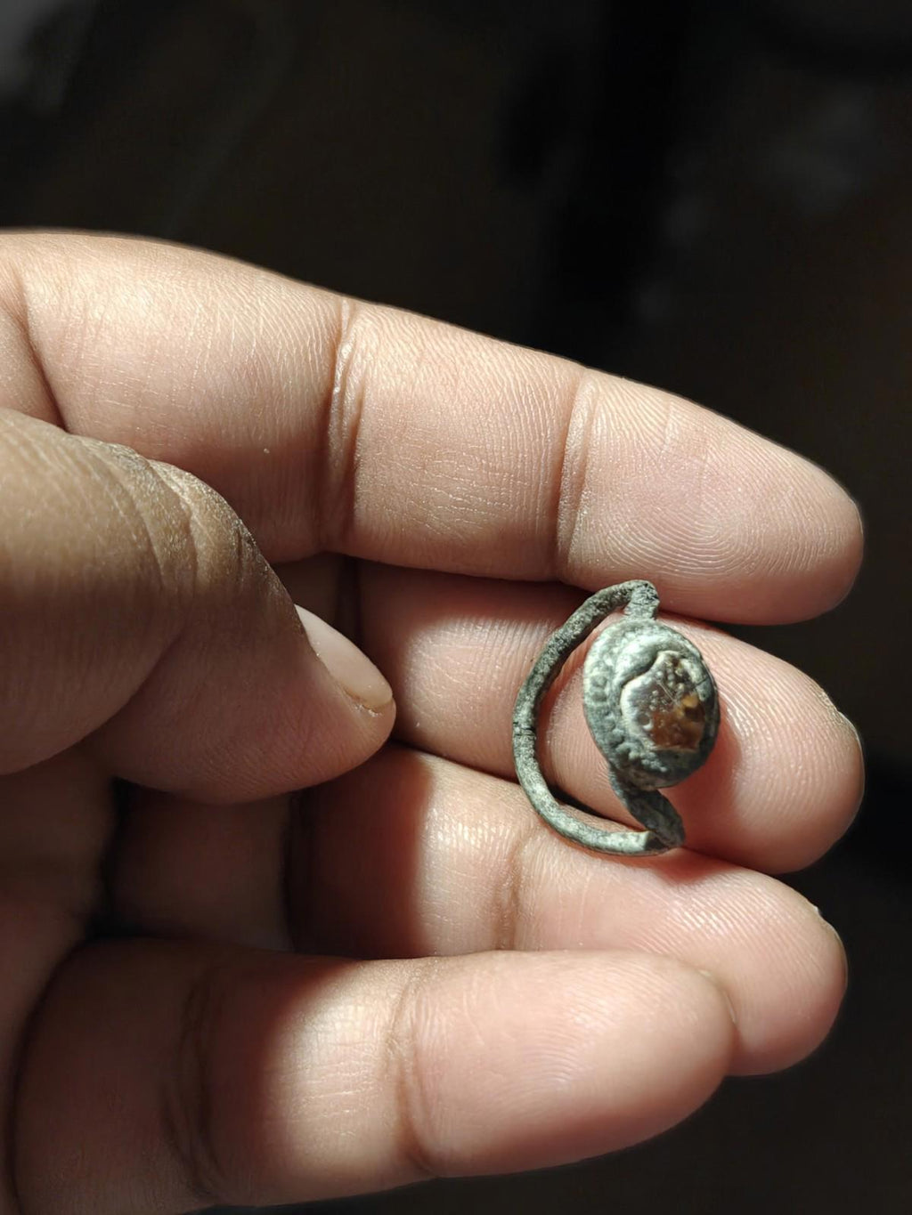 Roman Bronze Ring Ancient Greek Byzantine Victory Red Stone Collectible - Numis Hobby Shop