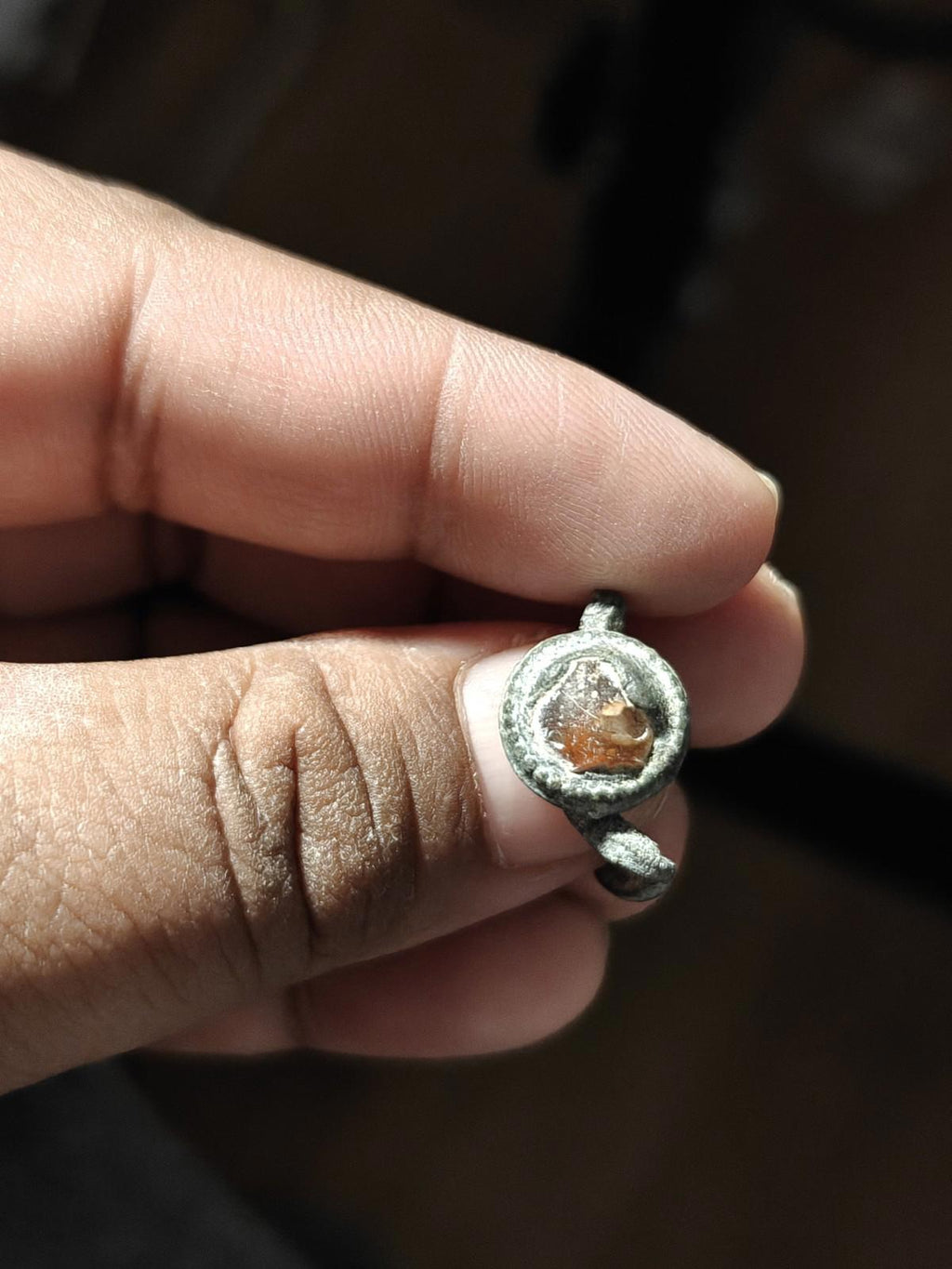 Roman Bronze Ring Ancient Greek Byzantine Victory Red Stone Collectible - Numis Hobby Shop