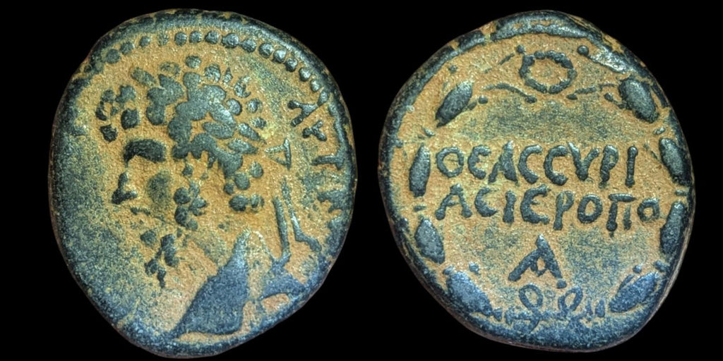 Roman Lucius Verus Imperial Cyrrhestica Hierapolis AD 161 - 169 Æ Bust Facing Left - Numis Hobby Shop