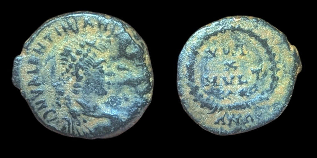 Valentinian I Follis VOT V MVLT X in wreath BSIRM Sirmium 365 - 375 - Numis Hobby Shop