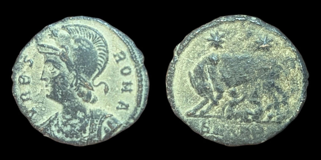 VRBS ROMA - BEAUTIFUL HISTORICAL COMMEMORATION OF ROME BRONZE FOLLIS, 330 - 333 AD - Numis Hobby Shop